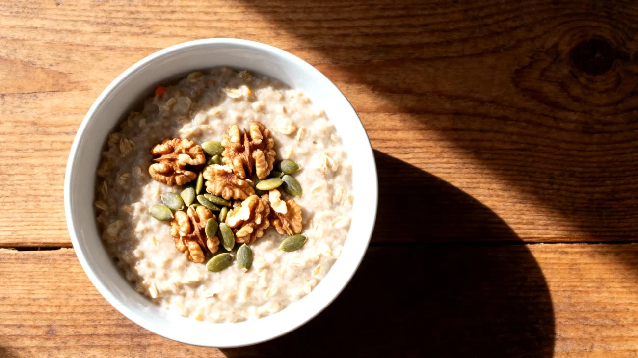 Porridge di avena con noci e semi di zucca"
