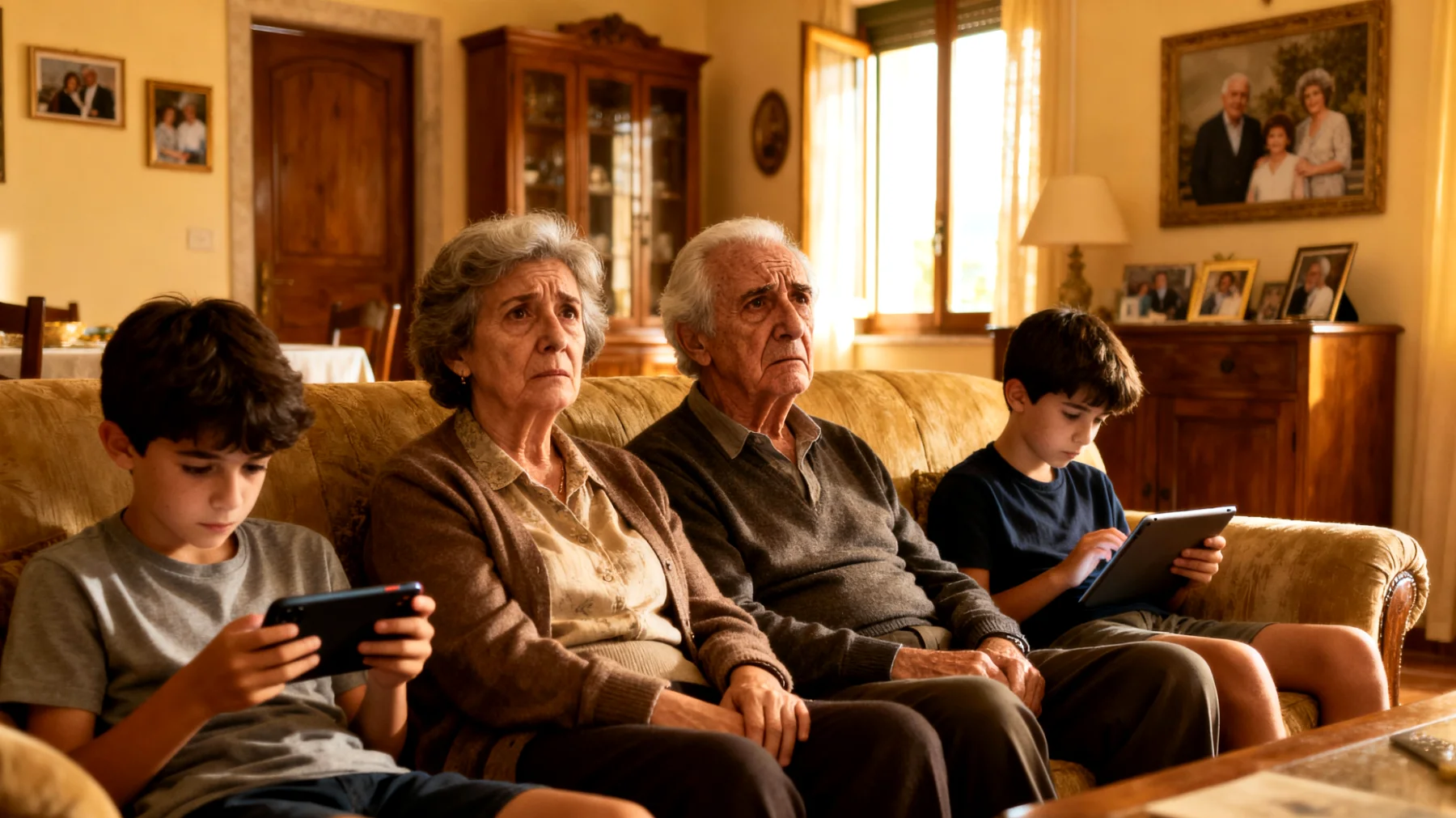 I nonni faticano a gestire l'uso eccessivo di smartphone e videogiochi da parte dei nipoti bambini durante il tempo trascorso insieme, creando tensioni sul rispetto delle regole e sulla qualità della relazione"