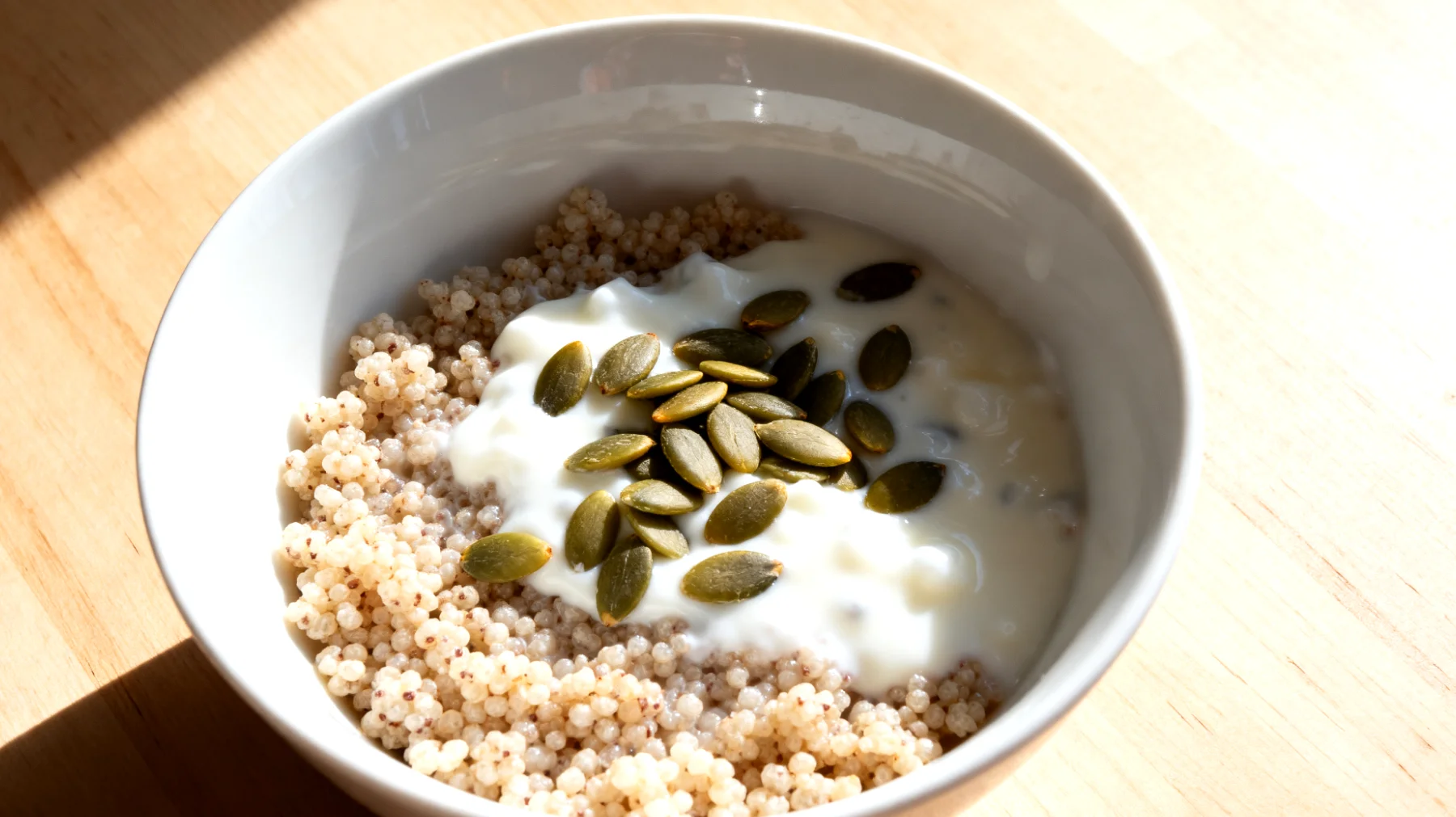 Amaranto soffiato con kefir e semi di zucca"