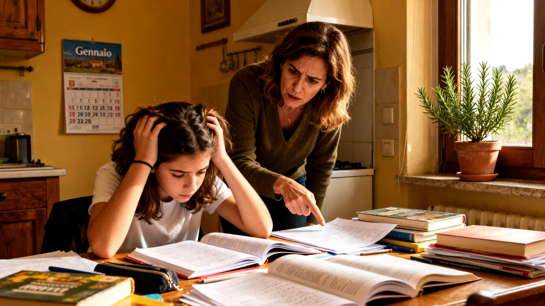 Una mamma si trova in difficoltà perché esercita pressioni eccessive sulla figlia adolescente riguardo ai risultati scolastici, alle prestazioni sportive e alle aspettative di successo futuro, creando un clima di tensione e stress che sta compromettendo il loro rapporto e il benessere emotivo della ragazza."