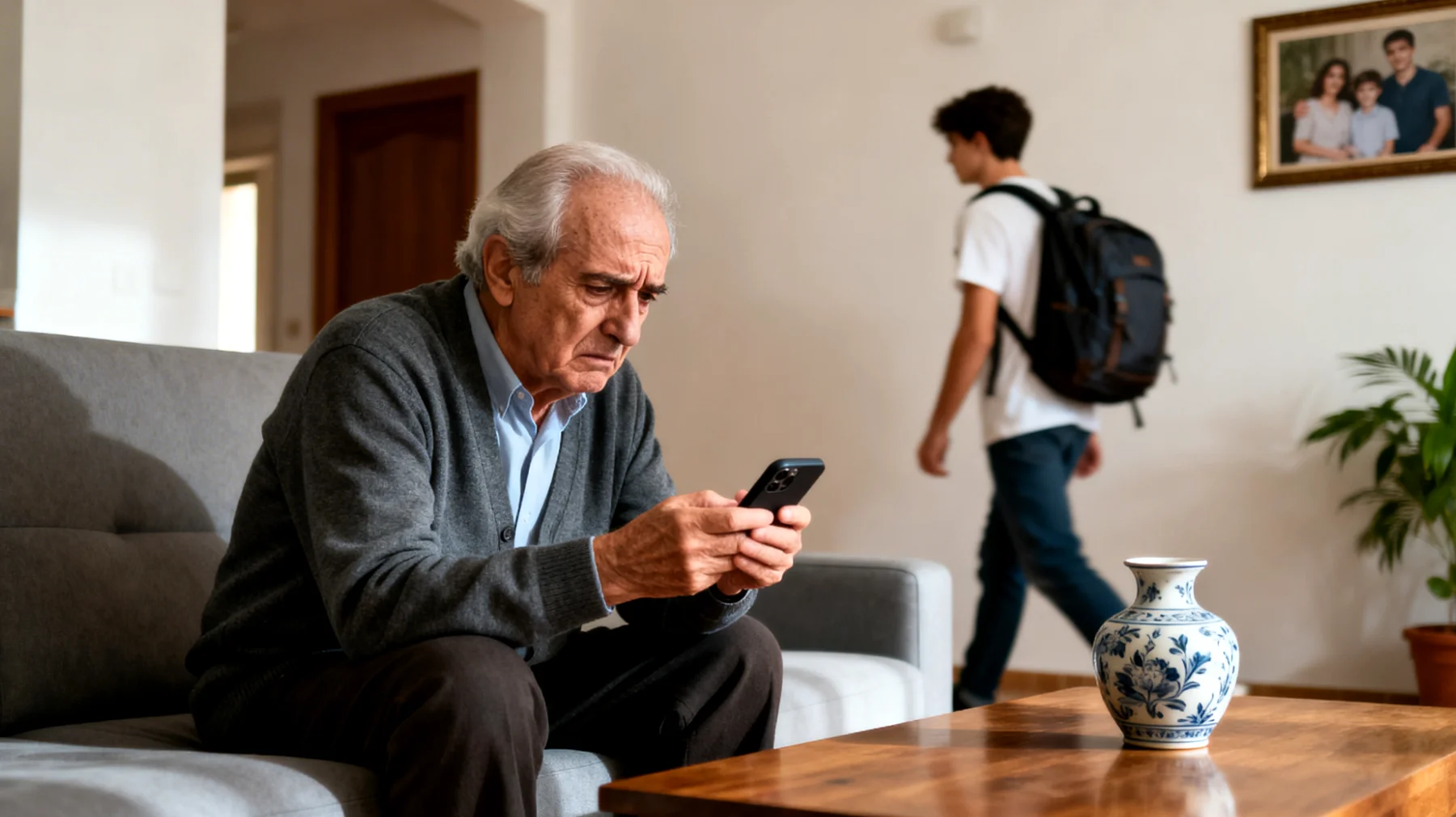 Nonno preoccupato perché il nipote giovane adulto mostra eccessiva autonomia e distacco emotivo, limitando le visite e le comunicazioni familiari"